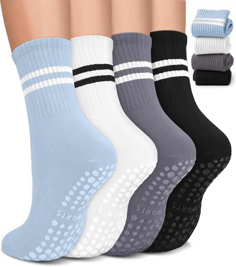 BLONGW Pilates Socks with Grips for Women, Non-Slip Yoga Athletic Socks for Barre Barefoot Workout Hospital - Image 1